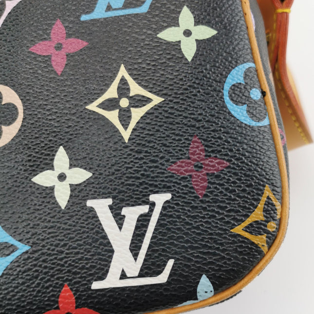 Louis Vuitton x Takashi Murakami Sologne Messenger Crossbody Bag Black Multicolor