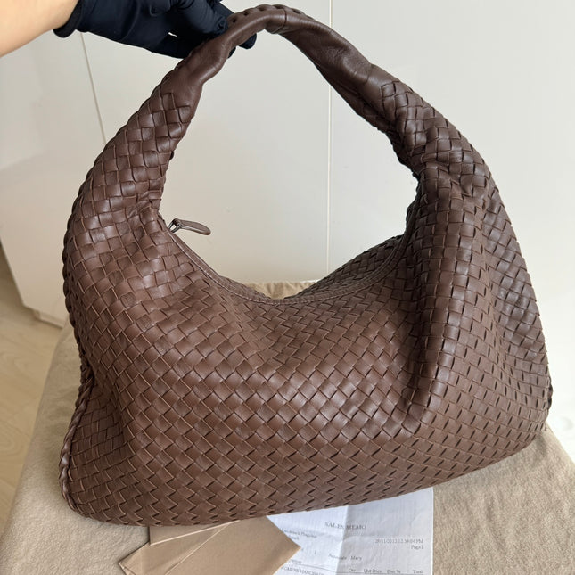 Bottega Veneta Hobo Bag Large Milk Chocolate Brown Lambskin leather 47cm