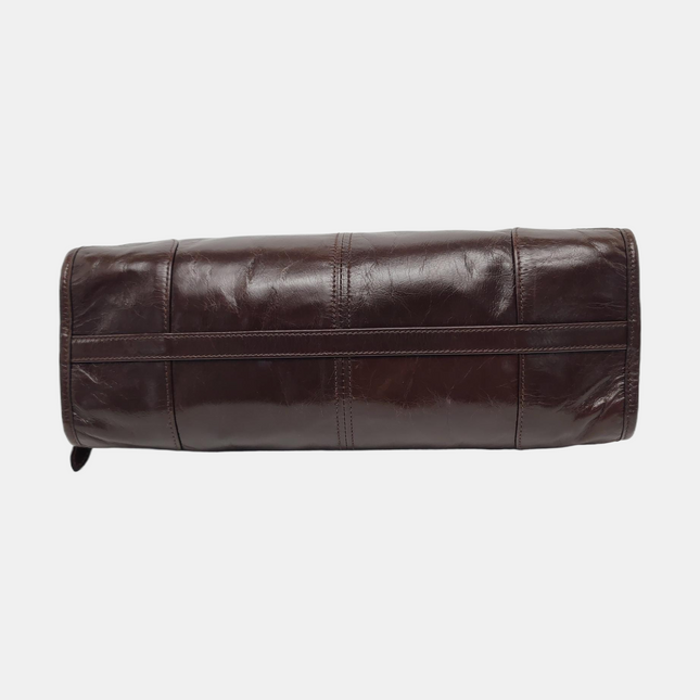 Prada Bonnie Medium Soft Lux Brown Shiny Calfskin Leather Shoulder Bag