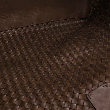 Bottega Veneta Cabat Tote Intreccio Leather Dark Chocolate Brown 44cm