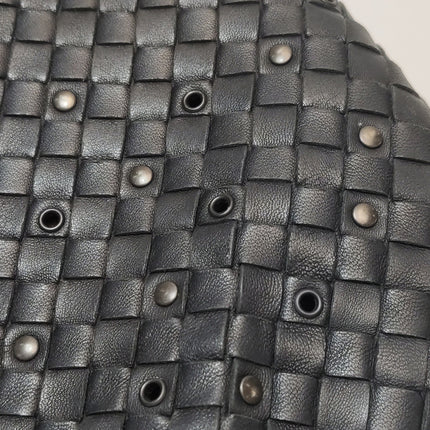 Bottega Veneta Intrecciato Hobo Bag Medium Black leather with Metal Studs 40cm