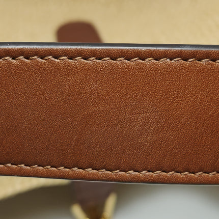 Gucci Jackie 1961 Medium Brown Leather Raffia Shoulder Bag