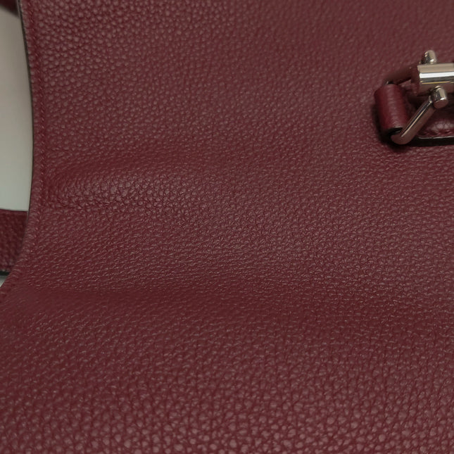Gucci Jackie 1961 Burgundy Large Pebbled Leather Shoulder Bag with Strap