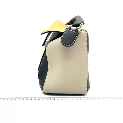 Loewe Puzzle Medium Tricolor Black Yellow Calfskin leather bag