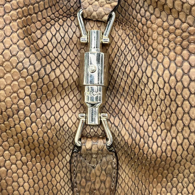 Gucci Jackie Brown Python Leather Gold Hardware
