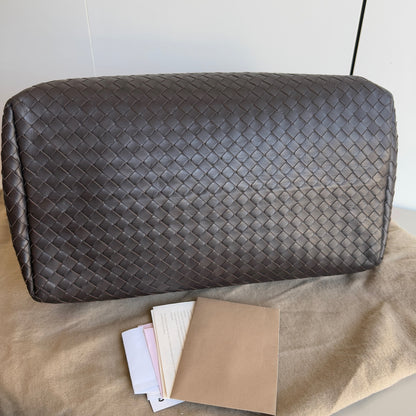 Bottega Veneta Roma Large Intrecciato Nappa Leather Dark Brown 35cm