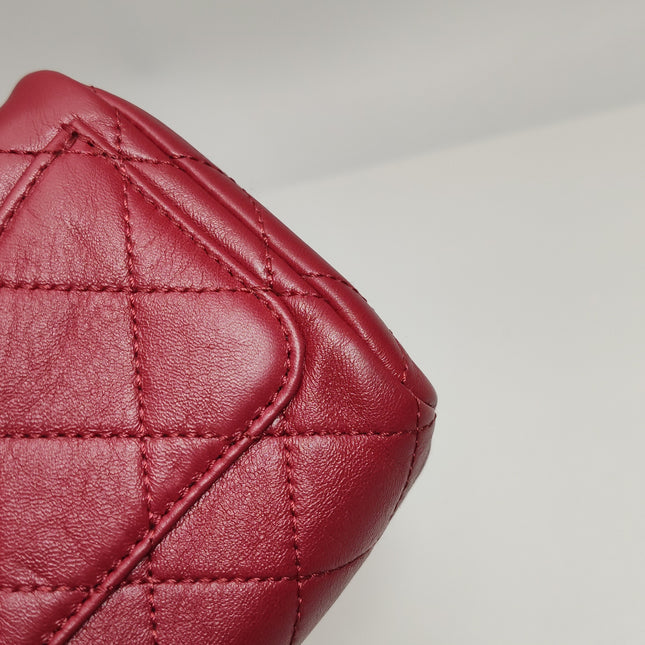 Chanel Kiss Lock Clasp Bag Super Mini Red Lambskin Leather Gold-tone Hardware, 2020