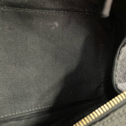 Christian Dior Macros Cannage Coating Canvas Handbag in Black