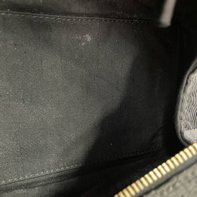 Christian Dior Macros Cannage Coating Canvas Handbag in Black