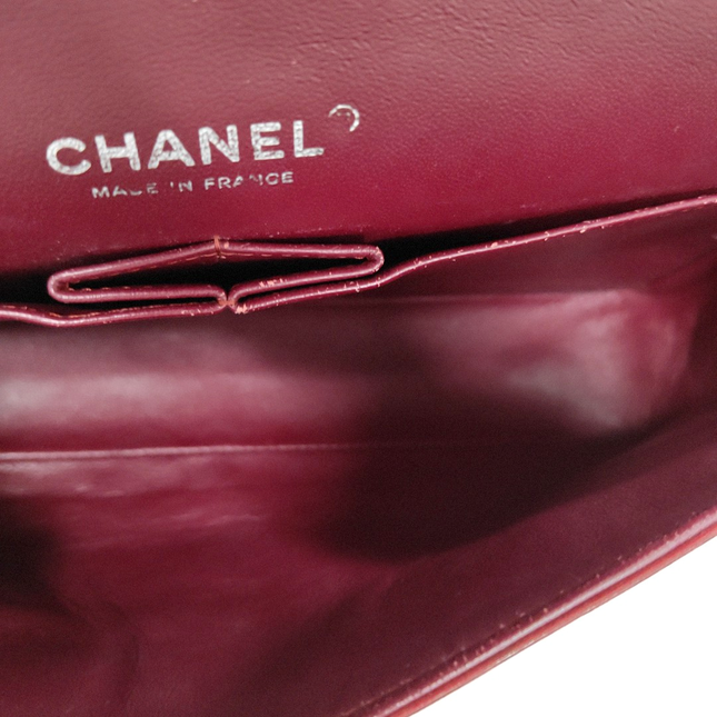 Chanel Classic Flap Medium Burgundy Patent Leather Silver HW, 2010-2011