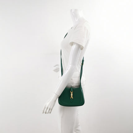Gucci Jackie 1961 Mini Handbag in Green Leather with Adjustable Strap