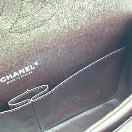 Chanel Classique Grand Modèle Noir Cuir Caviar Double Rabat Métal Argenté
