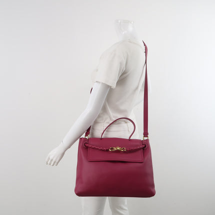 Bottega Veneta Ciao Ciao Medium Raspberry Pink Leather Gold Hardware Crossbody Bag