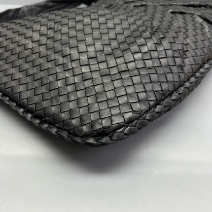 Bottega Veneta Veneta Hobo Maxi Black Leather Pleated 50cm