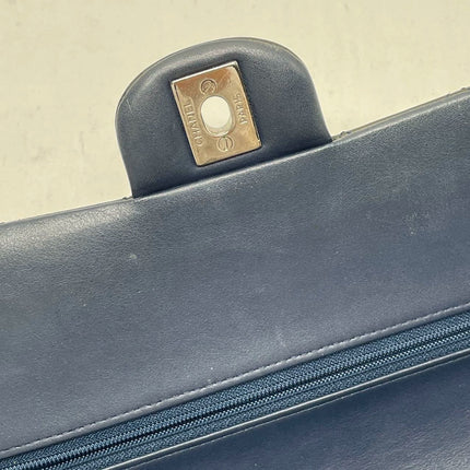 Chanel Classic Flap Medium Dark Green Patent Leather Silver Hardware, 2014-2015