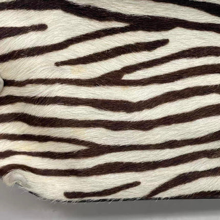 Prada Zebra Print Pony-style Calfskin Leather Brown Shoulder Bag