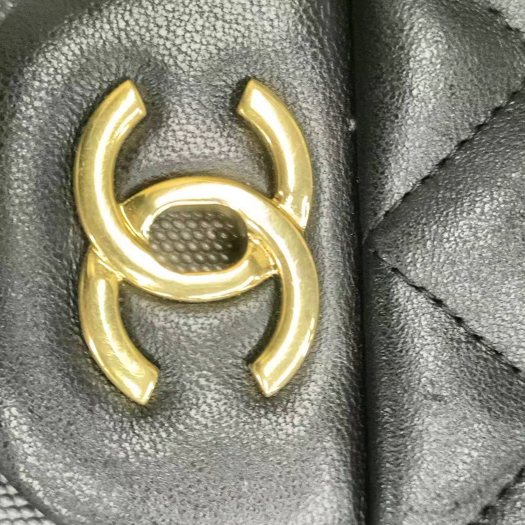 Sold Chanel Classic Flap Jumbo Black Lambskin Leather Single Flap with Gold Hardware