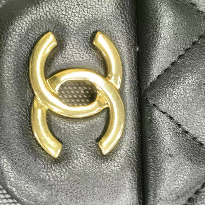 Sold Chanel Classic Flap Jumbo Black Lambskin Leather Single Flap with Gold Hardware