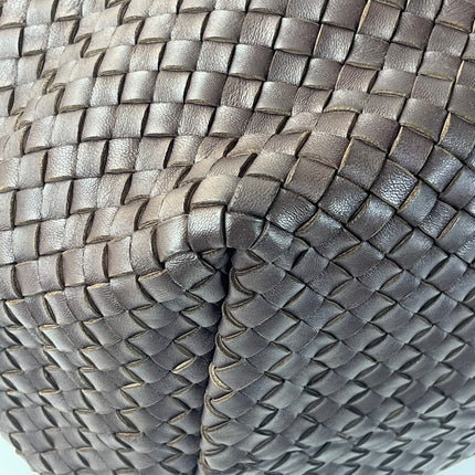 Bottega Veneta Cabat Tote Intreccio Leather Dark Chocolate Brown 40cm