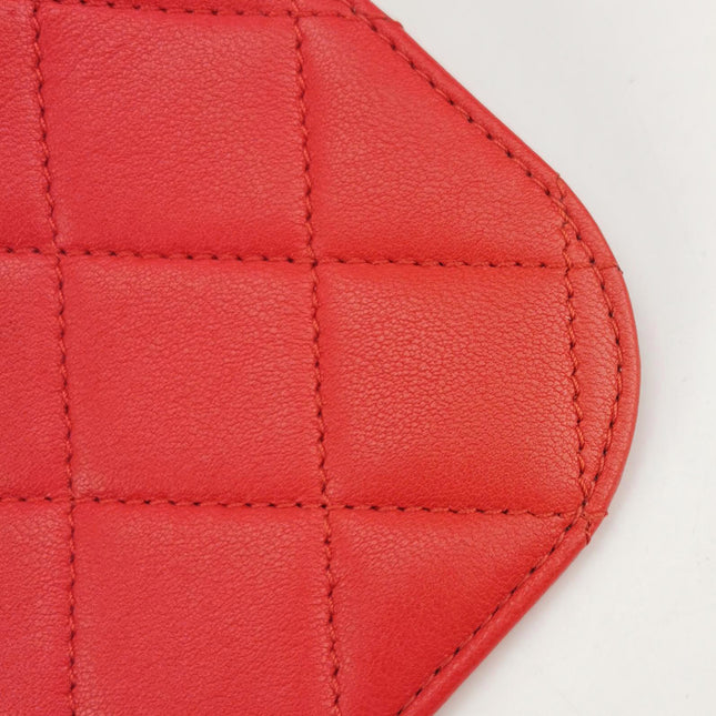 Chanel Chain Infinity Top Handle Caviar Leather Flap Satchel Red