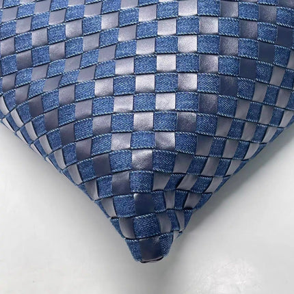 Bottega Veneta Hop Large Leather and Denim Intrecciato Navy Hobo Bag 55cm