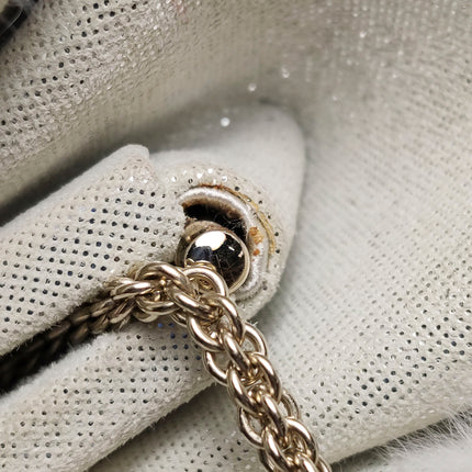 Chanel White Rabbit Fur Kiss Lock Clutch Chain Bag