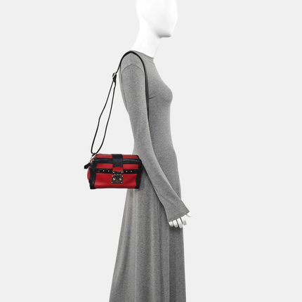 Louis Vuitton Petite Malle Mini Soft Trunk Red and Black Leather Crossbody Bag