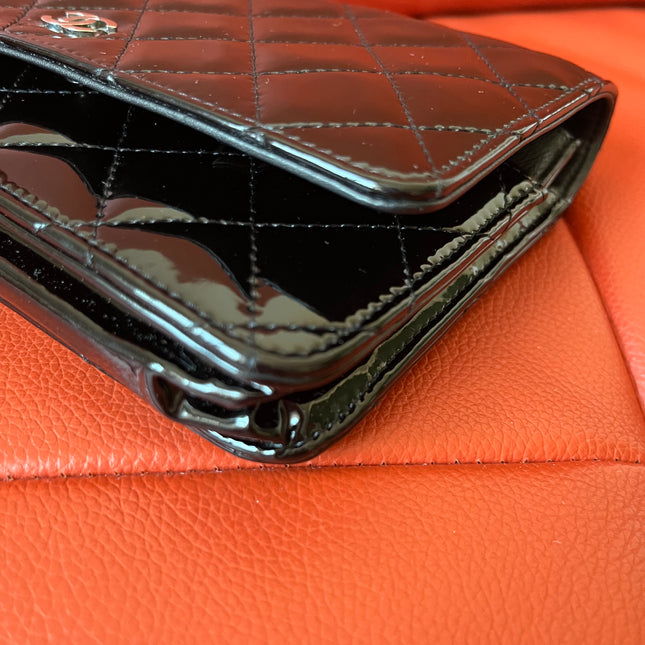 Chanel Wallet on Chain Classic Flap Black Patent Leather