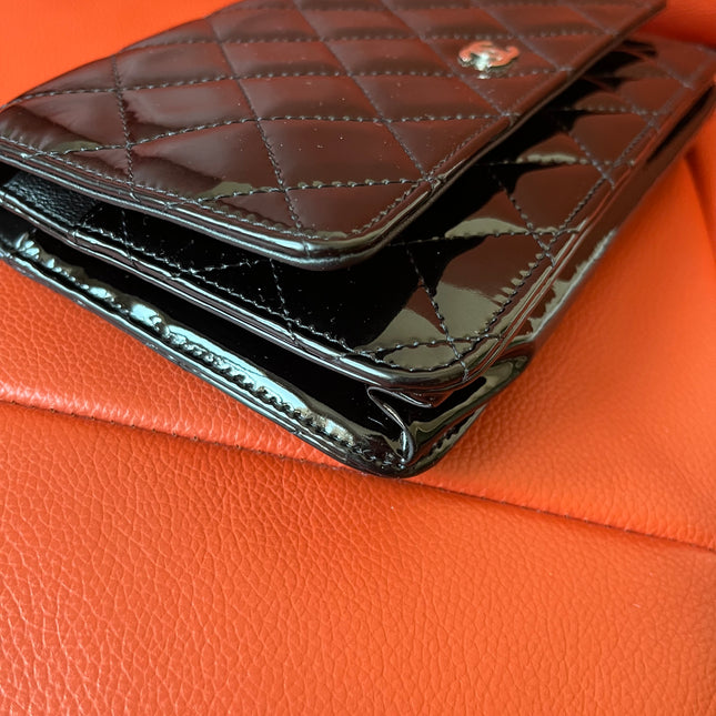 Chanel Wallet on Chain Classic Flap Black Patent Leather