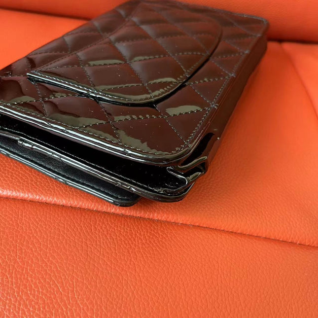 Chanel Wallet on Chain Classic Flap Black Patent Leather