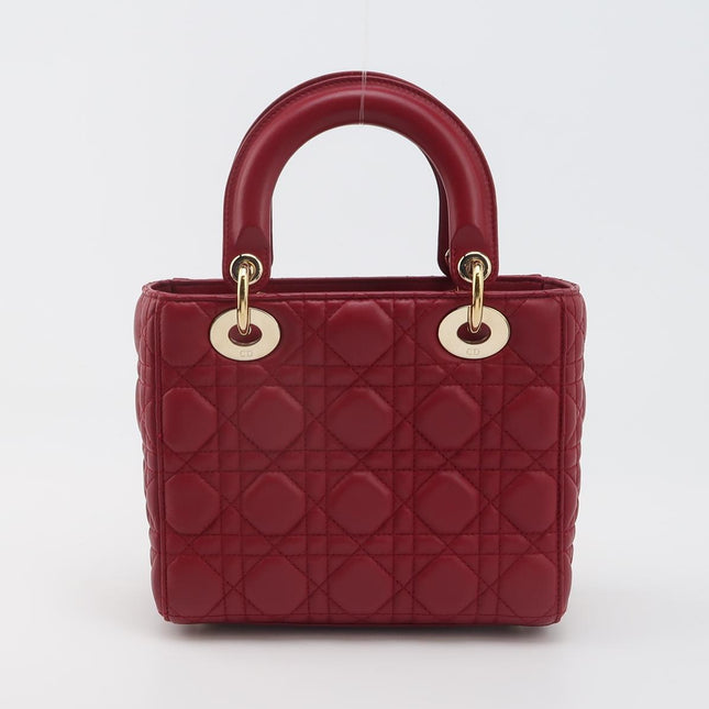 Lady Dior Small My Abcdior Burgundy Lambskin Cannage Leather Gold Hardware 2017