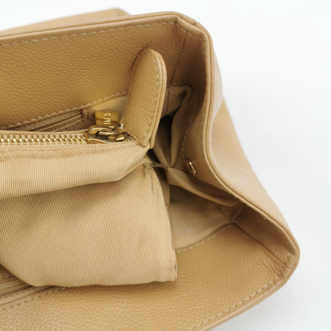 Chanel Cerf Executive Medium Beige Leather Handbag 35cm
