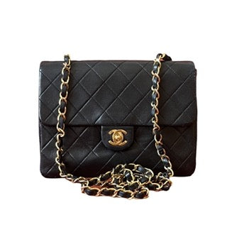 Chanel Vintage Classic Flap Mini Black Lambskin 24k Gold HW, 1989-1991-Luxbags