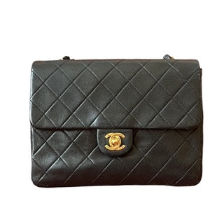 Chanel Vintage Classic Flap Mini Black Lambskin 24k Gold HW, 1989-1991