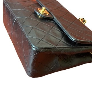 Chanel Vintage Classic Flap Mini Black Lambskin 24k Gold HW, 1989-1991