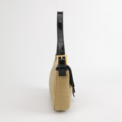 Fendi Baguette 1997 Beige Canvas Zucca Embossed with Zucca Interior