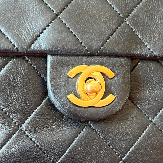 Chanel Vintage Classic Flap Mini Black Lambskin 24k Gold HW, 1989-1991