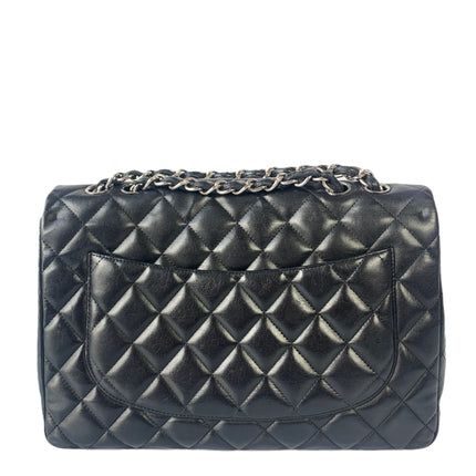 Sold Chanel Classic Flap Jumbo Large Black Lambskin Leather with Silver hardware