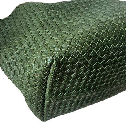Bottega Veneta Cabat Tote Dark Green Intreccio Leather 45cm