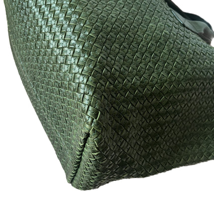 Bottega Veneta Cabat Tote Dark Green Intreccio Leather 45cm