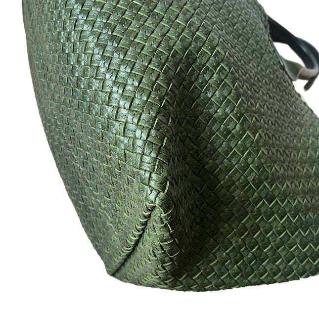 Bottega Veneta Cabat Tote Dark Green Intreccio Leather 45cm