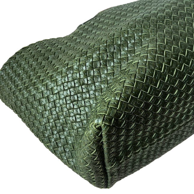 Bottega Veneta Cabat Tote Dark Green Intreccio Leather 45cm