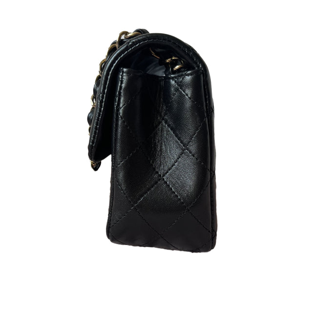 Chanel Classic Flap Rectangular Mini Black Lambskin Leather Gold Hardware, 2016-2017