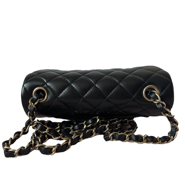 Chanel Classic Flap Rectangular Mini Black Lambskin Leather Gold Hardware, 2016-2017