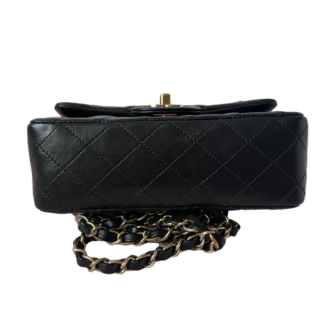 Chanel Classic Flap Rectangular Mini Black Lambskin Leather Gold Hardware, 2016-2017