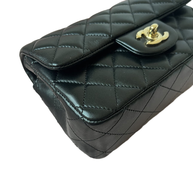 Chanel Classic Flap Rectangular Mini Black Lambskin Leather Gold Hardware, 2016-2017