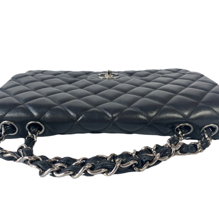 Sold Chanel Classic Flap Jumbo Large Black Lambskin Leather with Silver hardware
