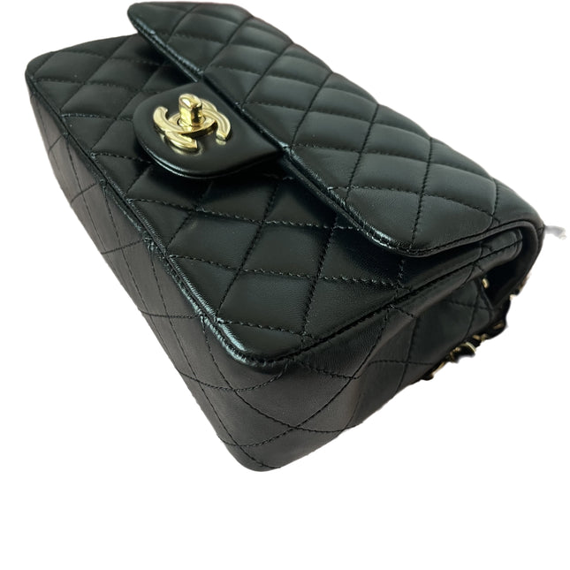 Chanel Classic Flap Rectangular Mini Black Lambskin Leather Gold Hardware, 2016-2017