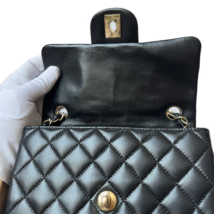 Chanel Classic Flap Rectangular Mini Black Lambskin Leather Gold Hardware, 2016-2017