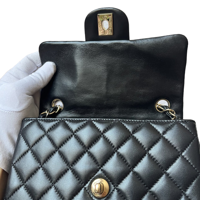 Chanel Classic Flap Rectangular Mini Black Lambskin Leather Gold Hardware, 2016-2017